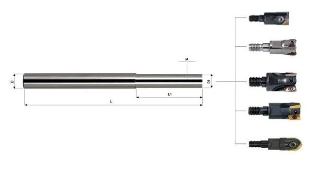 Carbide Boring Bar Cylindrical Extension Shank for Milling Inserts