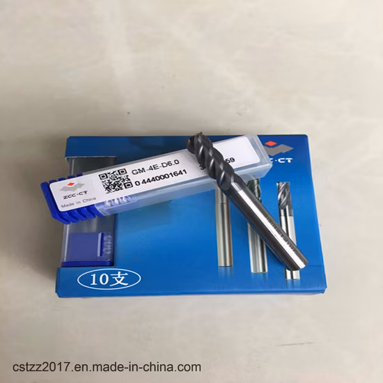 Fraise en bout aplatie en carbure monobloc série GM-4E pour l'usinage de l'acier 45/55/63/65 HRC 2/3/4 flûte pour la fraiseuse CNC en acier trempé