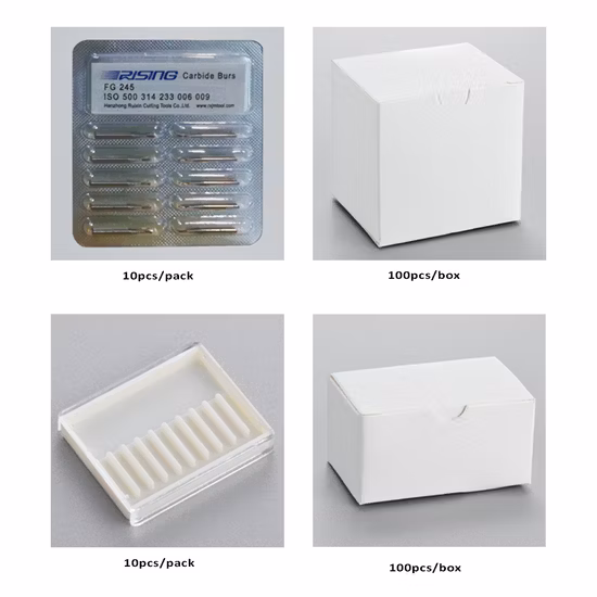 Fabricant d'équipement de fraisage dentaire le plus vendu FG Shank Straight Cross Cut Fissure Trimming Hard Alloy Bur FG557 ISO 107/010